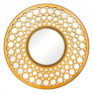 Круглое зеркало в золотой декоративной раме Round Gold